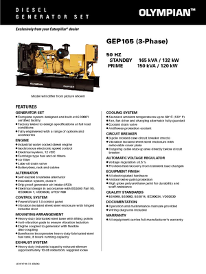 Naftové elektrocentrály Olympian GEP 165