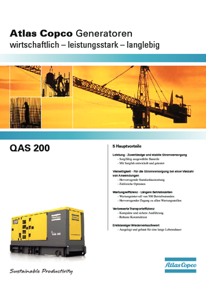 Naftové elektrocentrály Atlas Copco QAS 200 VDS