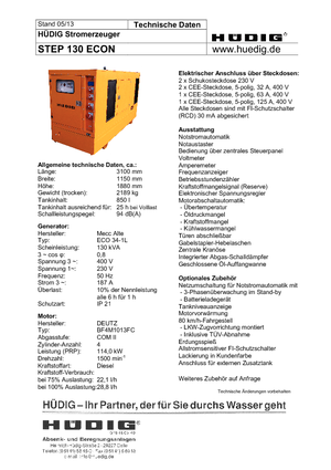 Naftové elektrocentrály Hüdig Step 130
