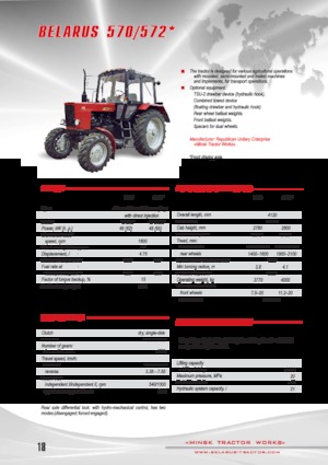 Traktory se zadním náhonem Belarus 570