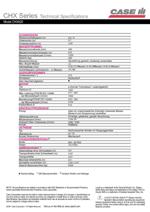 Sklízecí řezačky - pohon na 4 kola Case IH CHX 620