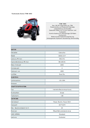 Traktory 4WD TYM T1003