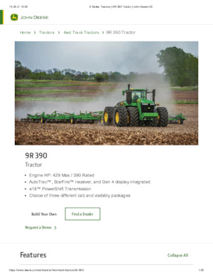 Traktory 4WD John Deere 9R 390