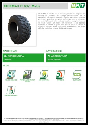 Pneumatiky pro zemědělské stroje BKT RIDEMAX IT 697 M+S 600/70 R30