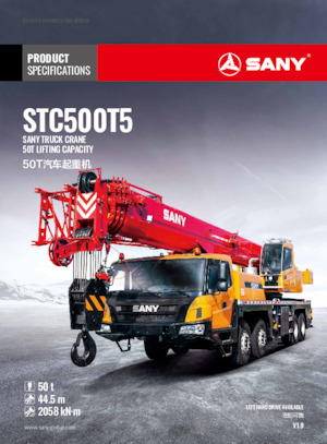 Univerzální terénní jeřáby Sany STC500T5
