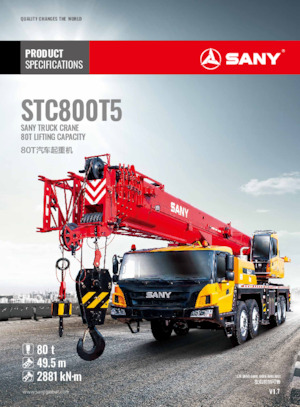 Univerzální terénní jeřáby Sany STC800T5