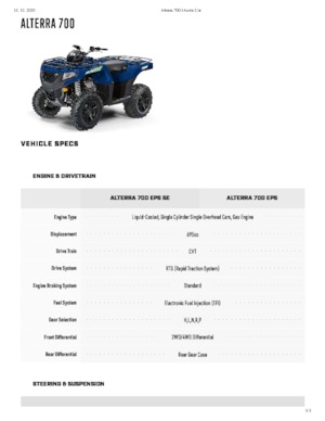 Čtyřkolky Artic Cat ALTERRA 700 EPS 