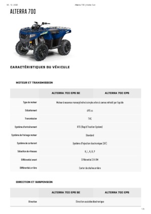 Čtyřkolky Artic Cat ALTERRA 700 EPS 