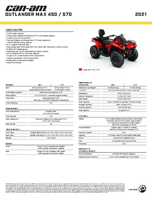 Čtyřkolky can-am OUTLANDER 450 MAX 