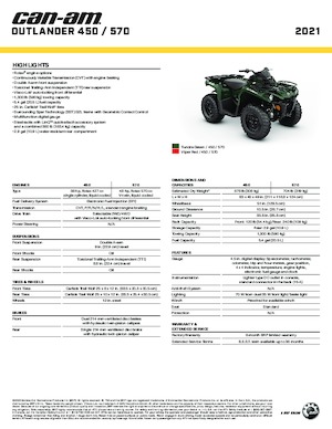 Čtyřkolky can-am OUTLANDER 450 