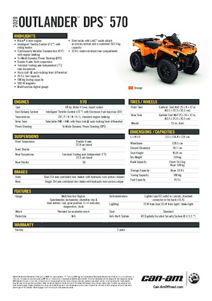Čtyřkolky can-am OUTLANDER 570 DPS 