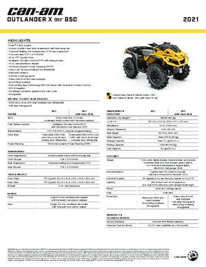 Čtyřkolky can-am OUTLANDER 850 XMR 