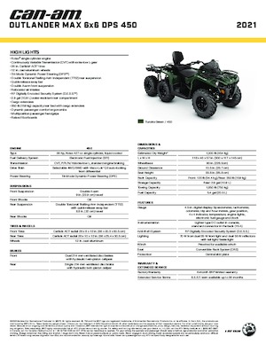 Čtyřkolky can-am OUTLANDER MAX 6X6 DPS  450 