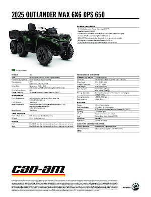 Čtyřkolky can-am OUTLANDER MAX 6X6 DPS 650