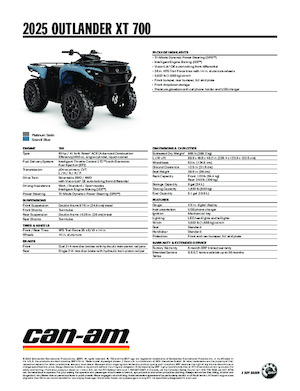 Čtyřkolky can-am OUTLANDER XT 700