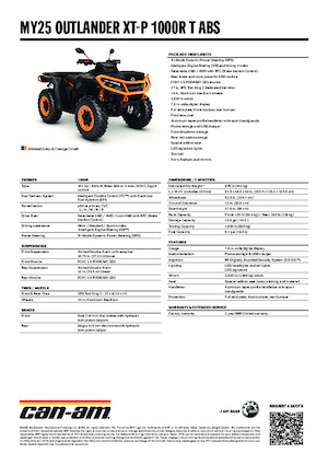 Čtyřkolky can-am OUTLANDER XT-P 1000R T ABS