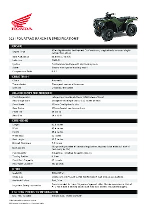 Čtyřkolky Honda TRX420TM1 