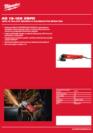 Úhlové brusky Milwaukee AG 13-125 XSPD
