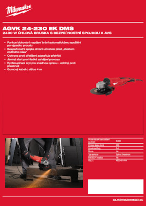 Úhlové brusky Milwaukee AGVK 24-230 EK DMS