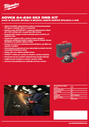 Úhlové brusky Milwaukee AGVKB 24-230 EKX DMS KIT