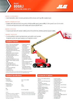 Kolové kloubové pracovní plošiny JLG 800AJ