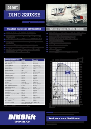 Kolové kloubové pracovní plošiny Dino Lift Dino 220XSE