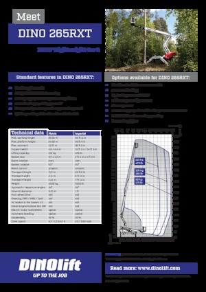 Kolové kloubové pracovní plošiny Dino Lift Dino 265RXT
