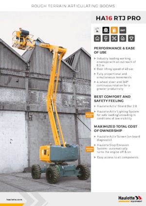 Kolové kloubové pracovní plošiny Haulotte HA16 RTJ PRO