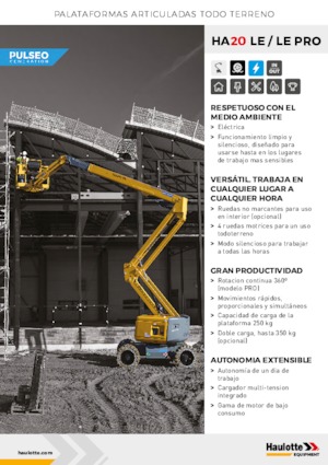 Kolové kloubové pracovní plošiny Haulotte HA20 LE PRO