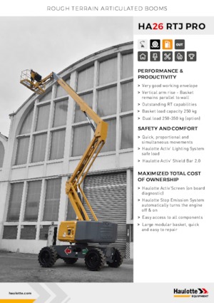 Kolové kloubové pracovní plošiny Haulotte HA26 RTJ PRO