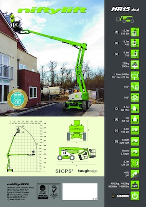 Kolové kloubové pracovní plošiny Niftylift HR15D