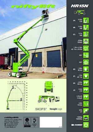 Kolové kloubové pracovní plošiny Niftylift HR15N