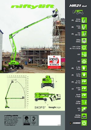 Kolové kloubové pracovní plošiny Niftylift HR21D