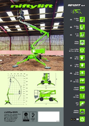 Kolové kloubové pracovní plošiny Niftylift SD120T