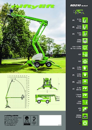 Kolové kloubové pracovní plošiny Niftylift SD210