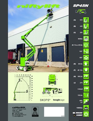 Kolové kloubové pracovní plošiny Niftylift SP45N
