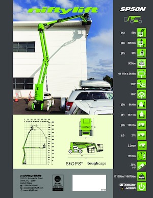 Kolové kloubové pracovní plošiny Niftylift SP50N
