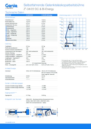 Kolové kloubové pracovní plošiny Genie Z-34/22 DC