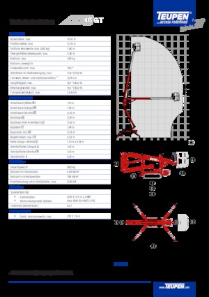 Pásové kloubové pracovní plošiny TEUPEN LEO15GT