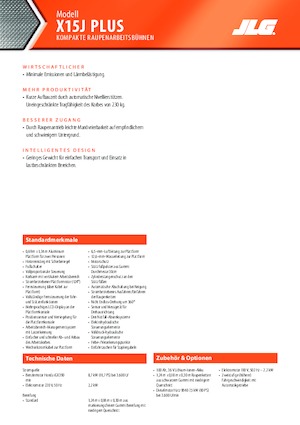 Pásové kloubové pracovní plošiny JLG X15J Plus