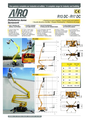 Pásové kloubové pracovní plošiny AIRO R17 DC