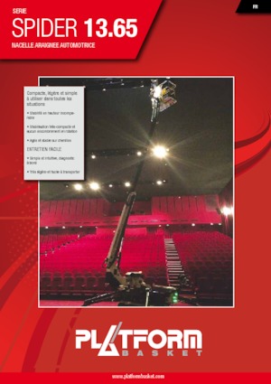 Pásové teleskopické pracovní plošiny Platform Basket SPIDER 13.65