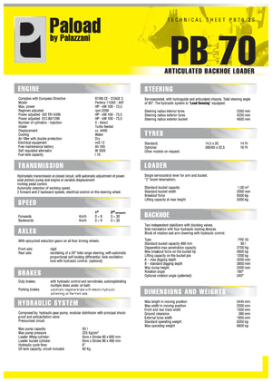 Rypadlo-nakladače Palazzani PB 70.2