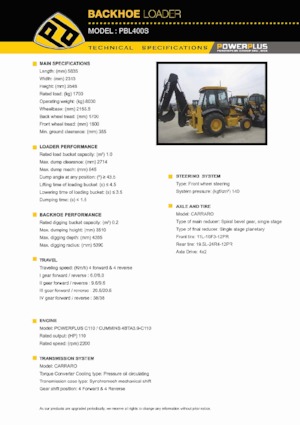 Rypadlo-nakladače PowerPlus PBL400S