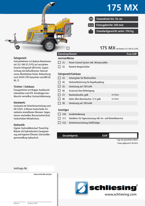 Štěpkovače Schliesing 175 MX