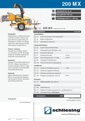 Štěpkovače Schliesing 200 MX