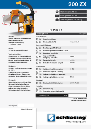 Štěpkovače Schliesing 200 ZX