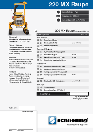 Štěpkovače Schliesing 220 MX Raupe