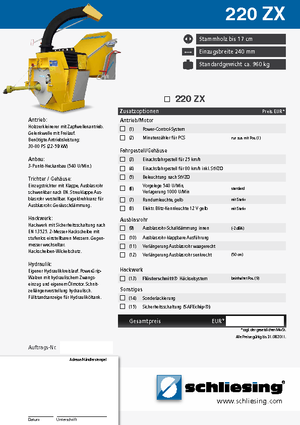 Štěpkovače Schliesing 220 ZX
