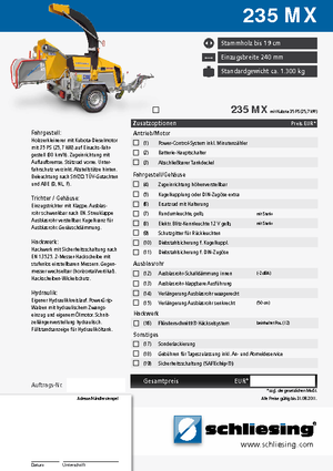 Štěpkovače Schliesing 235 MX